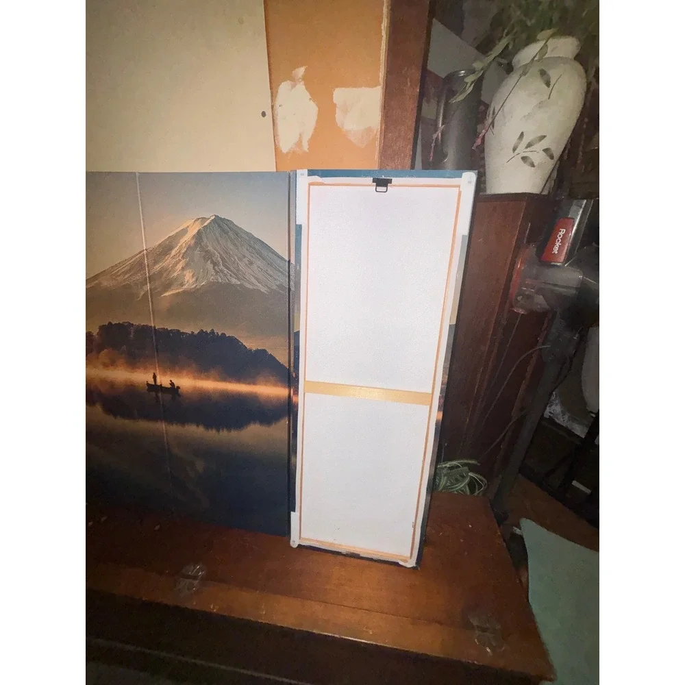 Mount Fuji 5 Panel Canvas Wall Art Set Panoramic Japan Landscape Sunrise 55x30